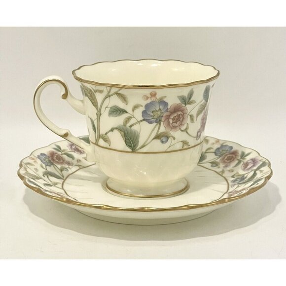 Noritake La Prada Cup & Saucer Bone China Japan Teacup 4703 Floral - Picture 1 of 8